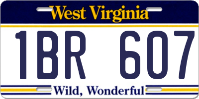 WV license plate 1BR607