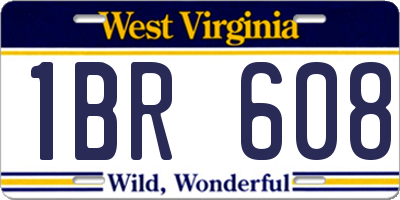 WV license plate 1BR608