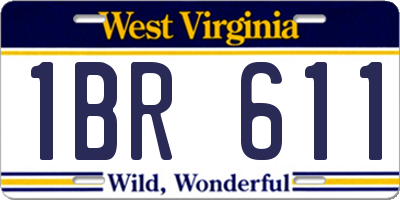 WV license plate 1BR611