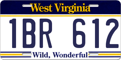 WV license plate 1BR612