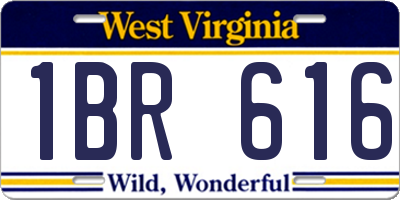 WV license plate 1BR616