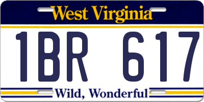 WV license plate 1BR617