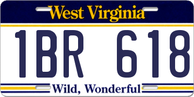 WV license plate 1BR618