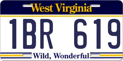 WV license plate 1BR619