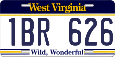 WV license plate 1BR626
