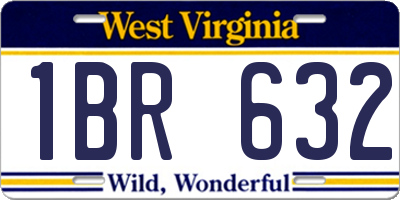 WV license plate 1BR632