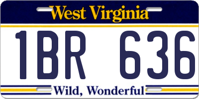 WV license plate 1BR636
