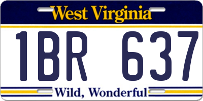 WV license plate 1BR637