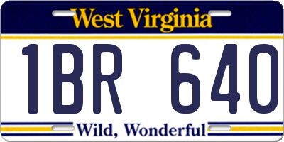 WV license plate 1BR640