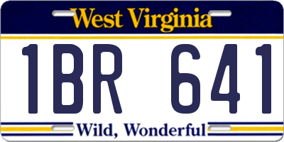 WV license plate 1BR641