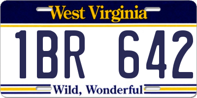 WV license plate 1BR642