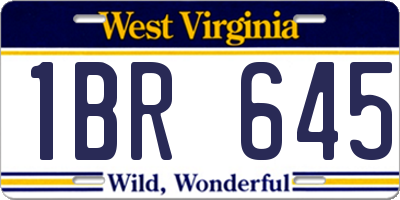 WV license plate 1BR645