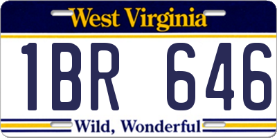 WV license plate 1BR646