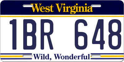 WV license plate 1BR648
