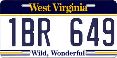 WV license plate 1BR649
