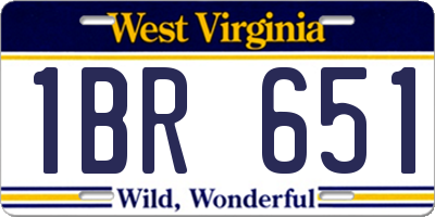 WV license plate 1BR651