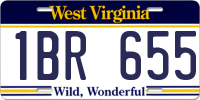 WV license plate 1BR655