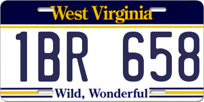 WV license plate 1BR658