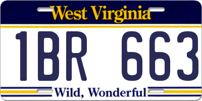 WV license plate 1BR663