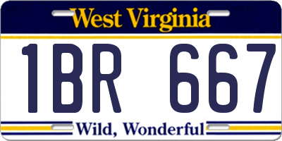 WV license plate 1BR667