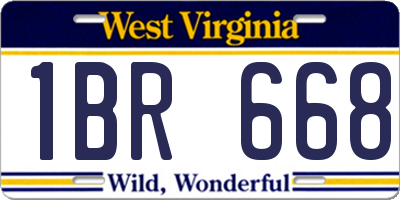 WV license plate 1BR668
