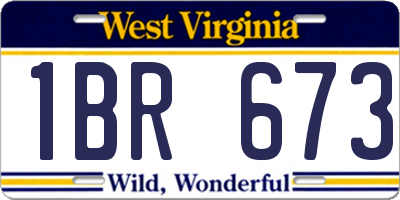 WV license plate 1BR673