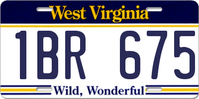 WV license plate 1BR675