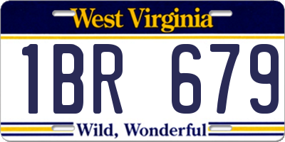 WV license plate 1BR679