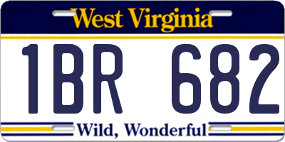 WV license plate 1BR682
