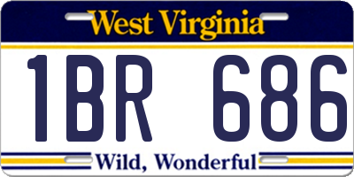 WV license plate 1BR686