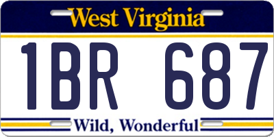 WV license plate 1BR687