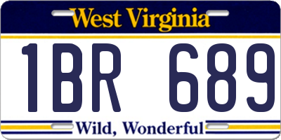 WV license plate 1BR689