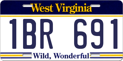 WV license plate 1BR691