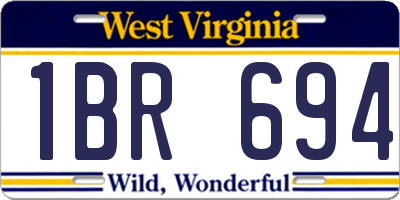 WV license plate 1BR694