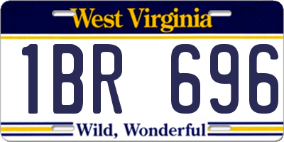 WV license plate 1BR696