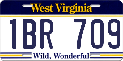 WV license plate 1BR709