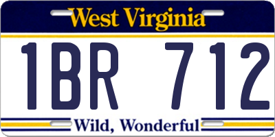 WV license plate 1BR712