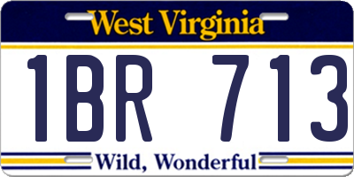 WV license plate 1BR713