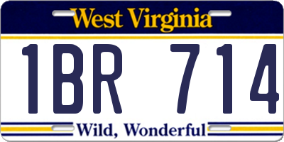 WV license plate 1BR714