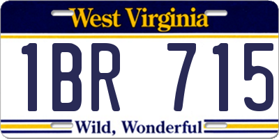 WV license plate 1BR715