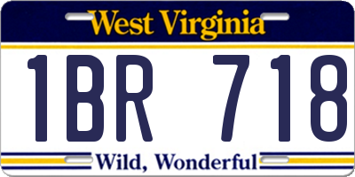 WV license plate 1BR718