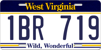 WV license plate 1BR719