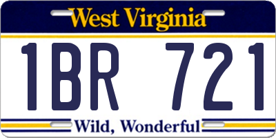 WV license plate 1BR721