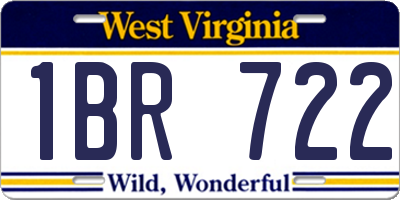 WV license plate 1BR722