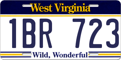 WV license plate 1BR723