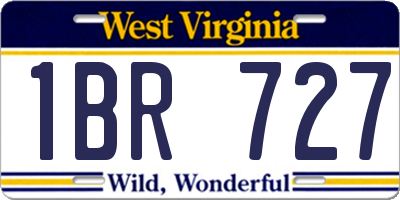 WV license plate 1BR727