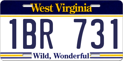 WV license plate 1BR731