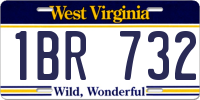 WV license plate 1BR732