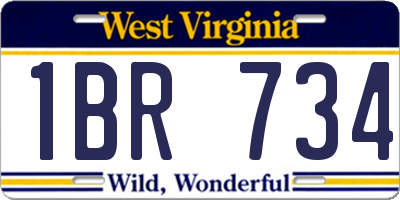 WV license plate 1BR734