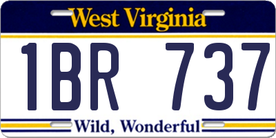 WV license plate 1BR737